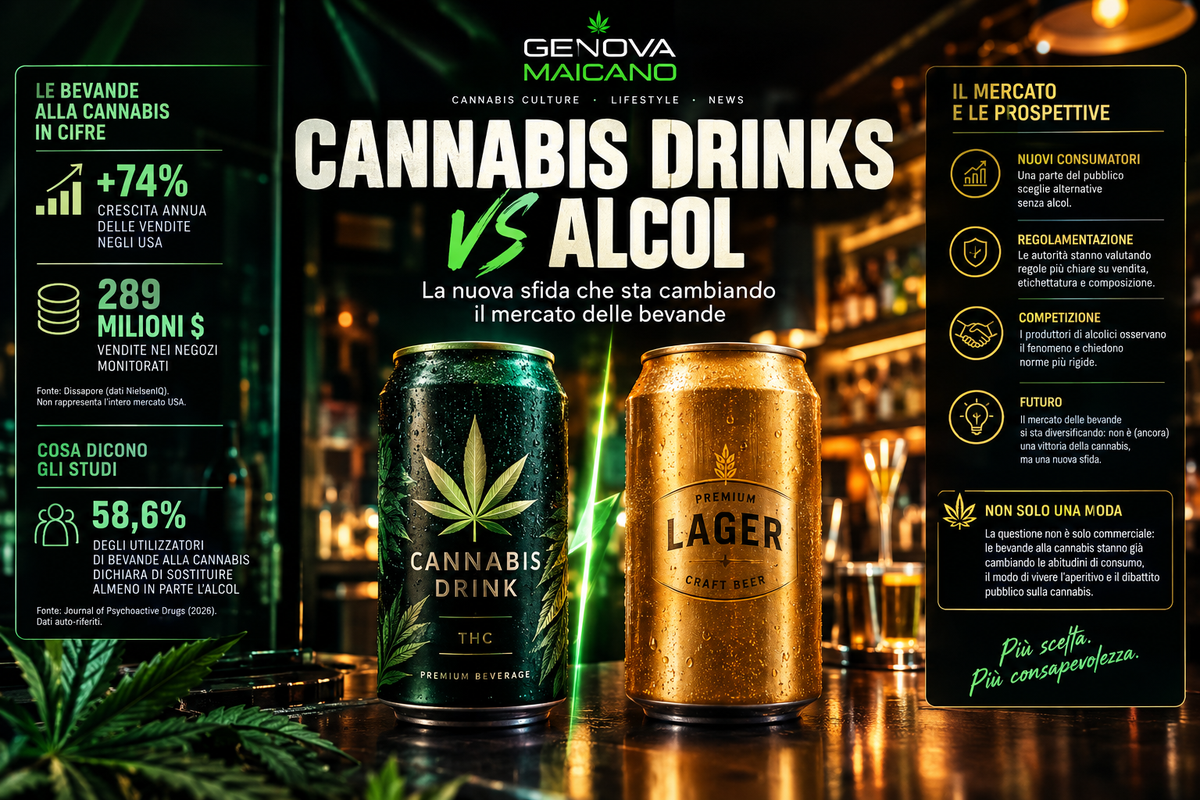 Bibite alla cannabis contro alcolici: la nuova sfida che sta cambiando il mercato delle bevande in USA