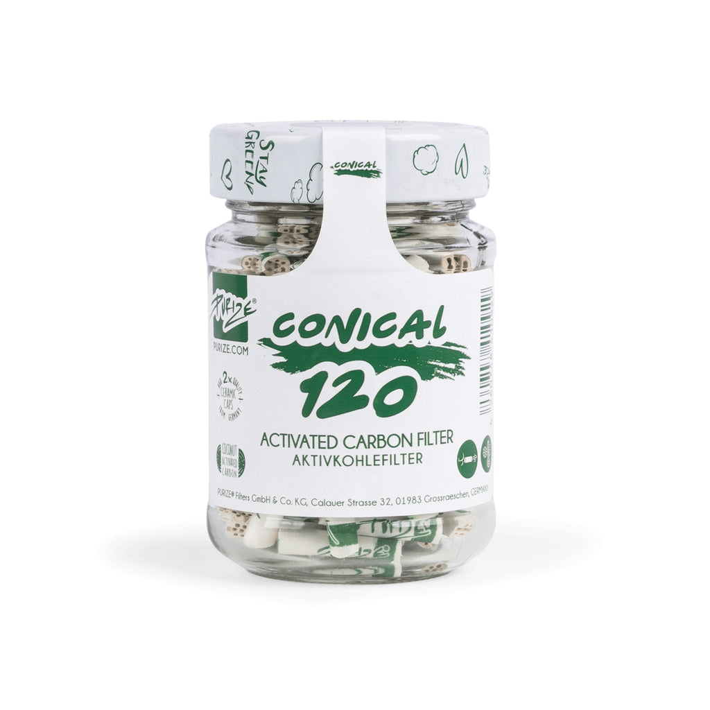 FILTRO AI CARBONI ATTIVI Purize CONICAL EXTRA SLIM conici da 5mm a 6mm - confezione in materiale RICICLATO