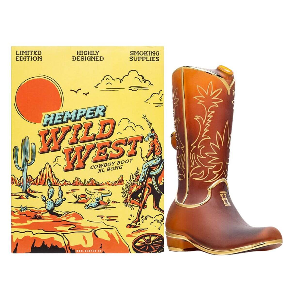 Pipa ad acqua HEMPER collezione Wild West STIVALE DA COWBOY in vetro