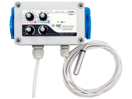 REGOLATORE DIGITALE Fancontroller 2 CANALI TEMPERATURA UMIDITA' VELOCITA' MINIMA E SOTTOPRESSIONE GSE 10A (Ex GSE3)