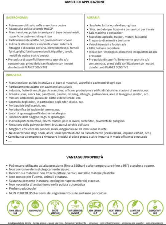 BIOSATIVA® – detergente biologico – concentrato fino a 100 l di soluzione pronta all’uso