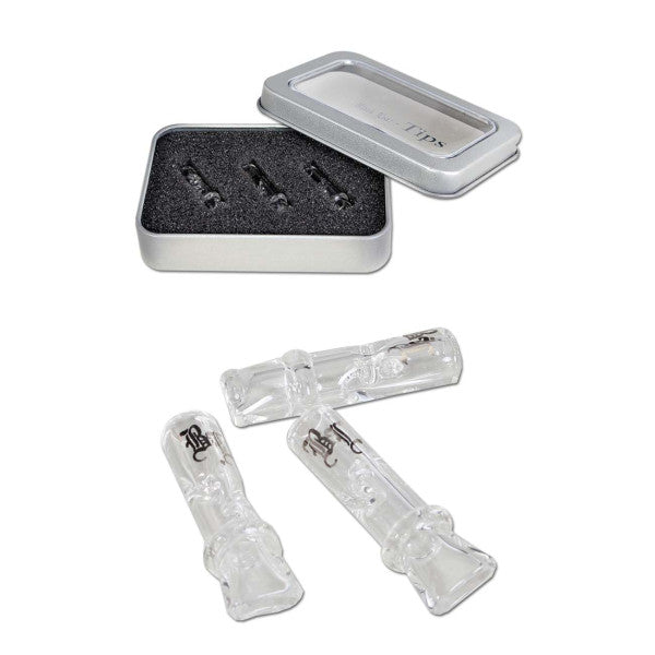 Black Leaf' 3 Roll-In Glass Tips 7mm or 8mm