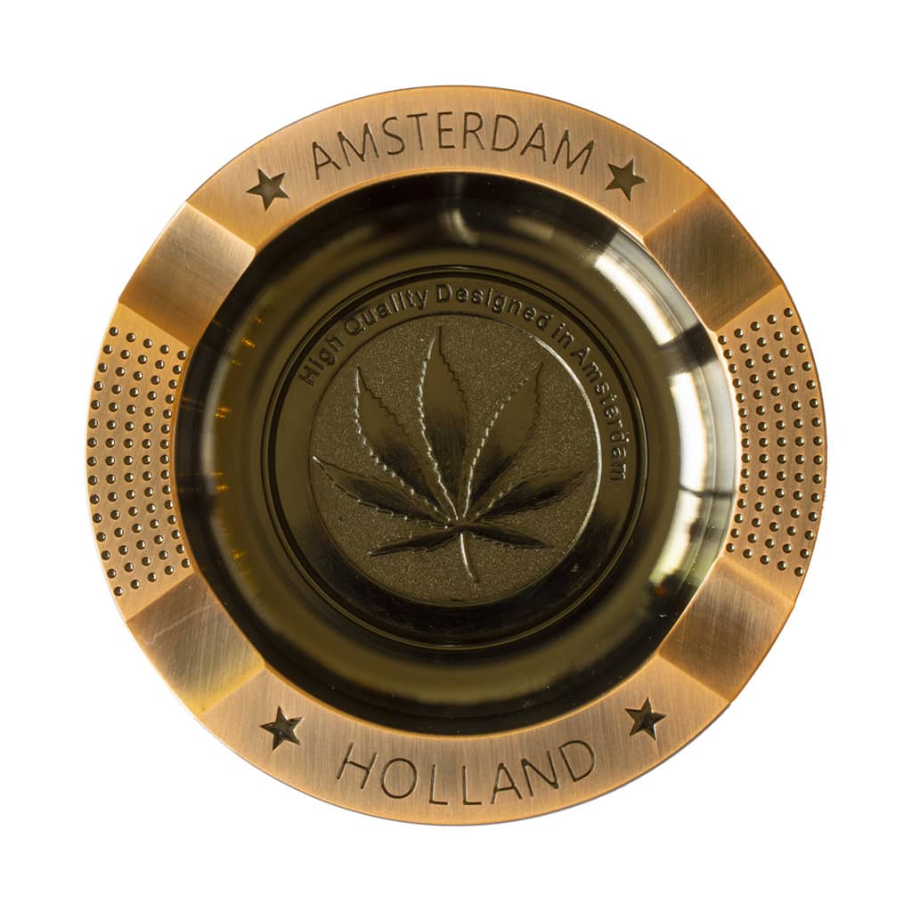 Posacenere  AMSTERDAM FOGLIA  metallo 4 spazi cavi per appoggio  NERO