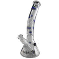 Ice Bong Black Leaf curvo con Foglie colorate pastello
