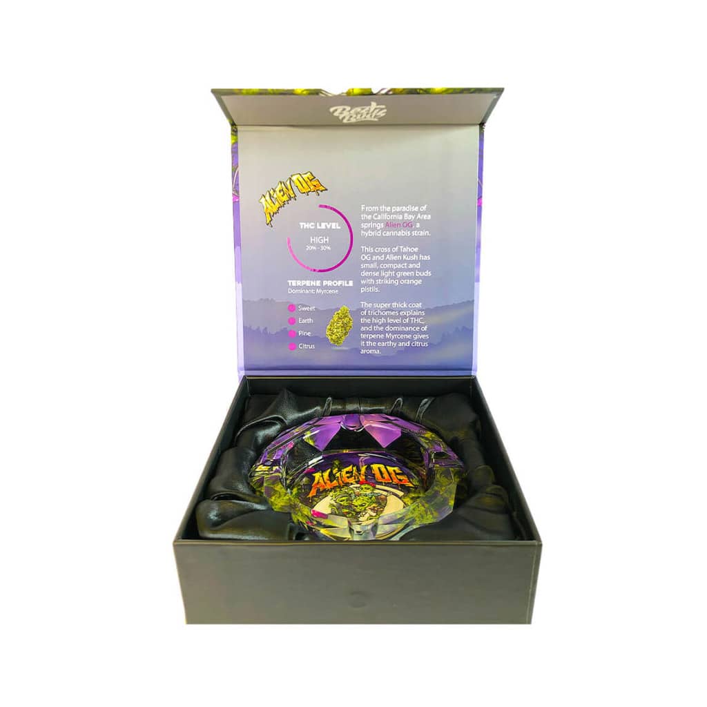 POSACENERE Best Buds in vetro ALIEN O.G. ashtray portacenere