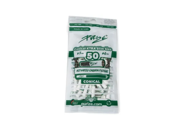 FILTRO AI CARBONI ATTIVI Purize CONICAL EXTRA SLIM conici da 5mm a 6mm - confezione in materiale RICICLATO