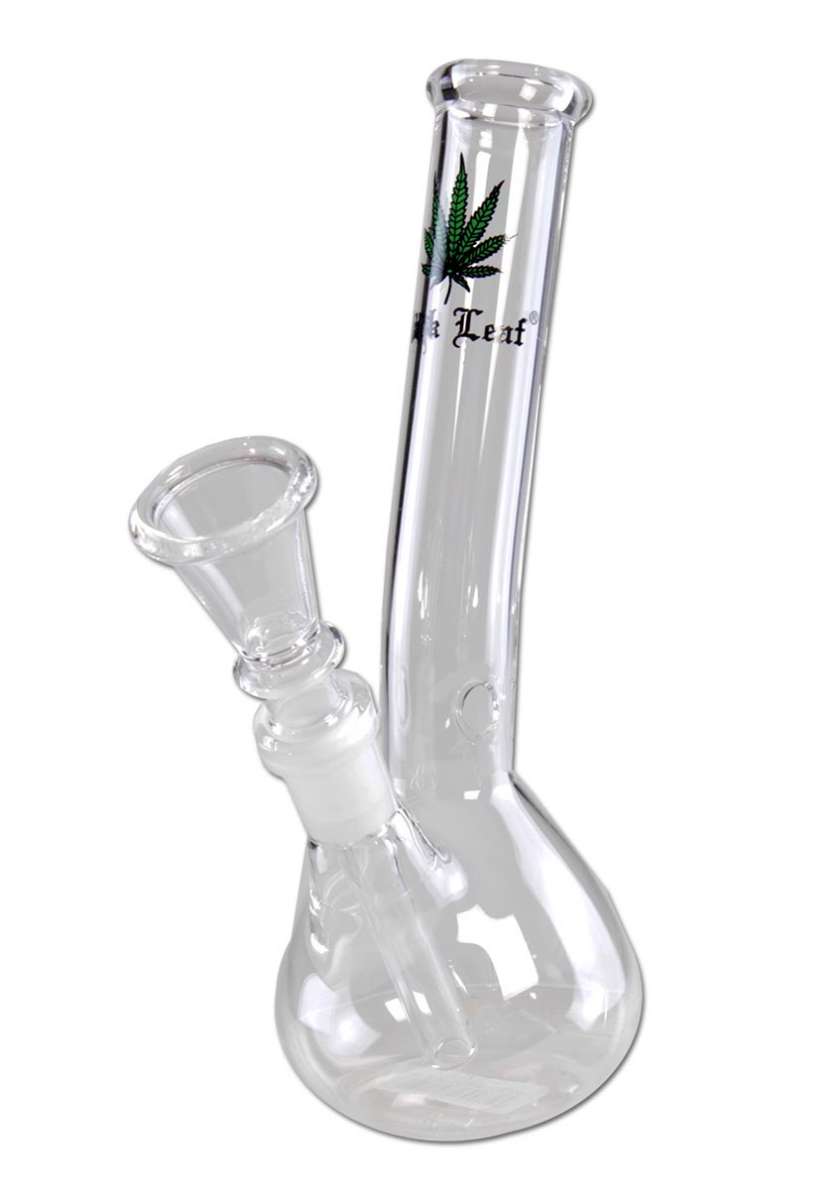 Bong Black Leaf Ampolla con Foglia e Logo