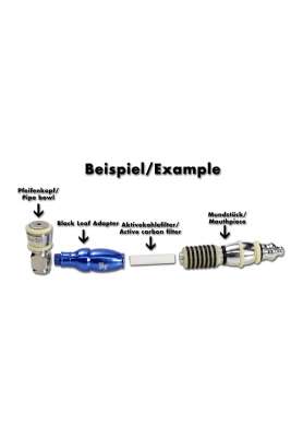 Pipa + Adattatore per Filtri ai Carboni Attivi con 10 filtri inclusi BlackLeaf