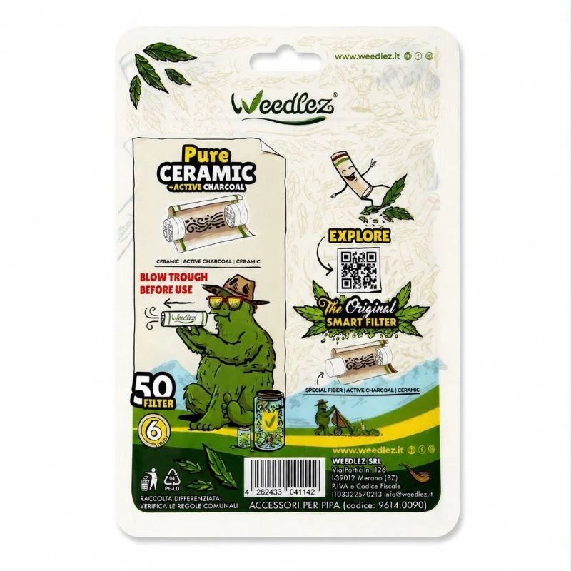 Filtri al Carbone Attivo WEEDLEZ fibra -> carboni attivi -> ceramica - vari diametri e colori