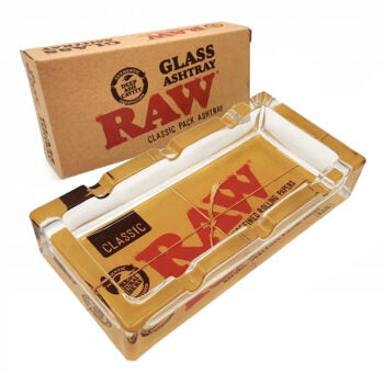 RAW Posacenere CLASSIC quadrato in vetro con logo ashtray portacenere