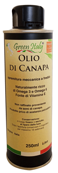 OLIO DI SEMI DI CANAPA - 100% PRODOTTO ITALIANO - SUPER FOOD