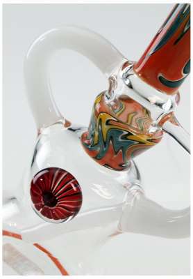 Pipa ad acqua Black Leaf RECYCLE art in vetro riciclato