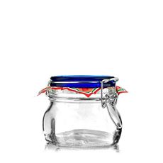 Contenitori IN VETRO TRASPARENTE TAPPO blu