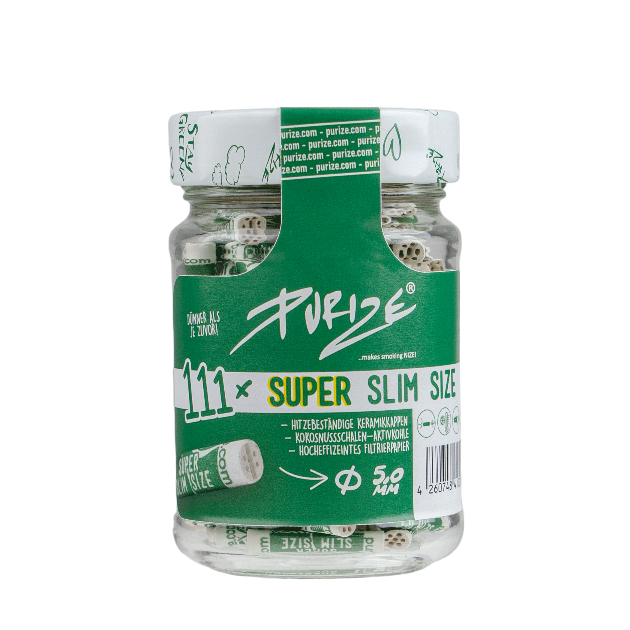 FILTRO AI CARBONI ATTIVI Purize SUPER SLIM 111 pezzi 5mm BIANCO