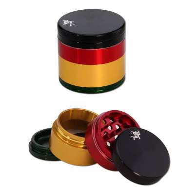Grinder Black Leaf RASTA 4 parti SMALL