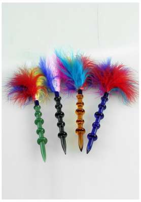 Dabber in vetro con piume