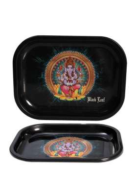 Vassoio in metallo GANESH Black Leaf